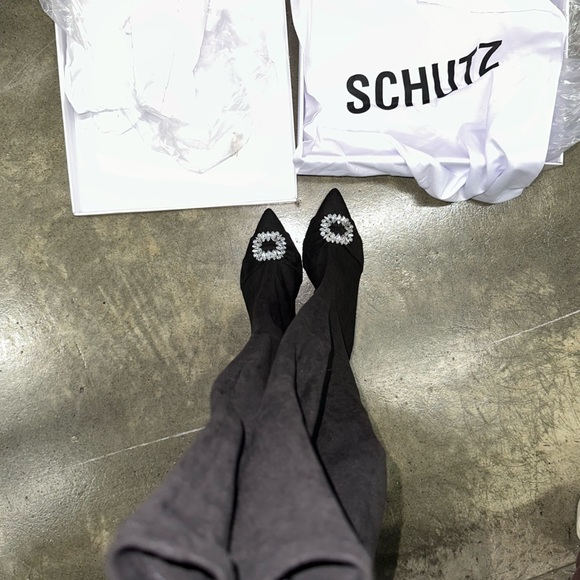 Black Schutz thigh high suede boot - Picture 3 of 7